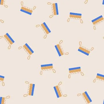Seamless pattern seagrass wicker basket cartoon vector 库存插图