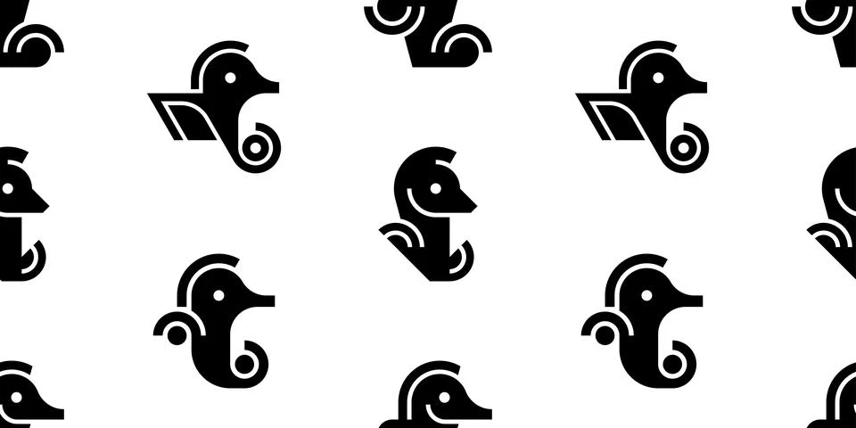 Seamless pattern with Seahorse Stock Illustration