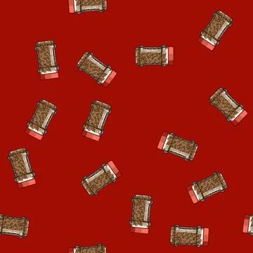 Seamless pattern seal coffee jar cartoon vector Stock Illustration