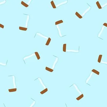 Seamless pattern seal coffee jar cartoon vector Stock Illustration