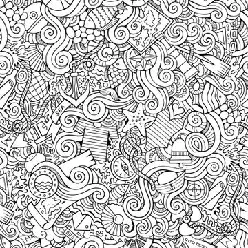 Seamless pattern sealife and marine イラスト素材