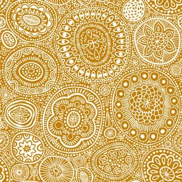 Seamless pattern. Seamless botanic texture, detailed dots and circles Stock Illustration