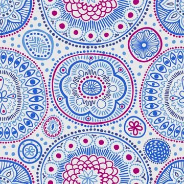 Seamless pattern. Seamless botanic texture, detailed dots and circles Stock Illustration