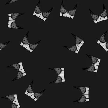 Seamless pattern seamless bra lace cartoon vector Stock Illustration