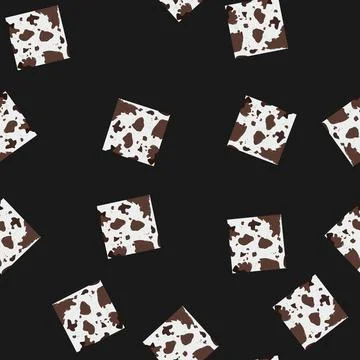 Seamless pattern seamless cow skin cartoon vector Stockillustratie