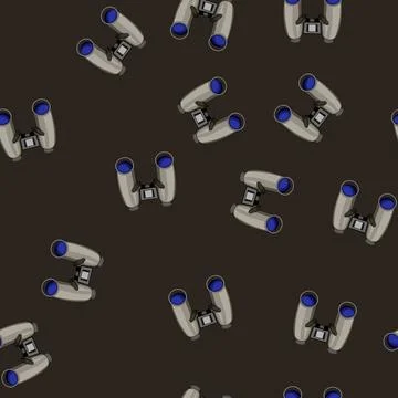Seamless pattern search binoculars cartoon vector Stock Illustration