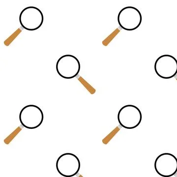 Seamless pattern searching concept, magnification glass element background Stock Illustration