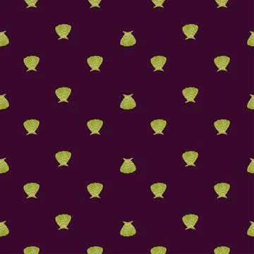 Seamless pattern seashells. Cute conch in doodle style 스톡 일러스트