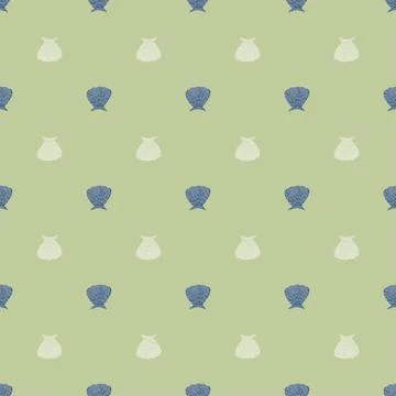 Seamless pattern seashells. Cute conch in doodle style Stock Illustration