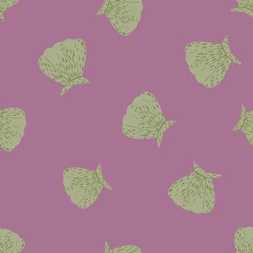 Seamless pattern seashells. Cute conch in doodle style Stockillustratie