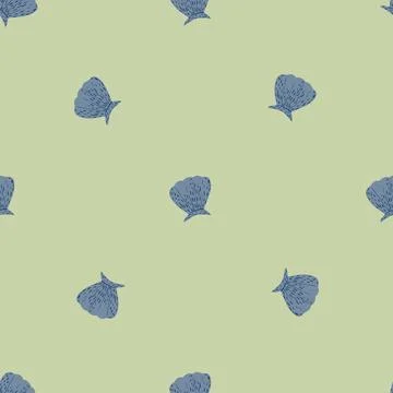 Seamless pattern seashells. Cute conch in doodle style イラスト素材