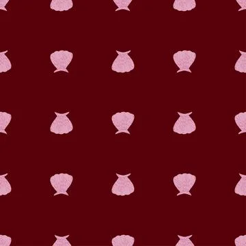Seamless pattern seashells. Cute conch in doodle style Stock Illustration