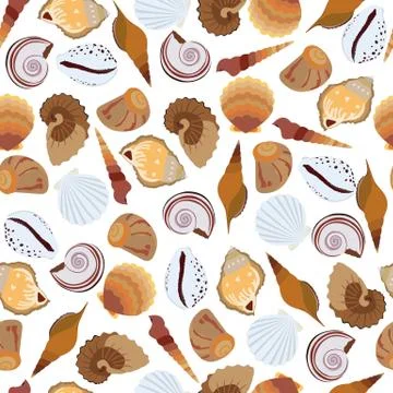 Seamless pattern of seashells Illustrazione stock