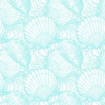 Seamless pattern with seashells Illustrazione stock