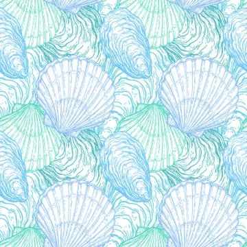 Seamless pattern with seashells Illustrazione stock