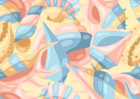 Seamless pattern with seashells. Stock Illustration