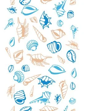 Seamless pattern with seashells. Illustrazione stock