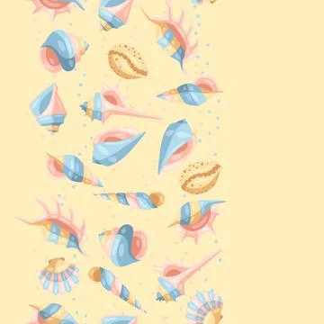 Seamless pattern with seashells. Illustrazione stock