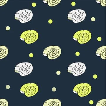 Seamless pattern with seashells. Vector illustration Illustrazione stock