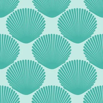 Seamless pattern with seashells for wrapping paper, wallpaper, web page backg Stock Illustration