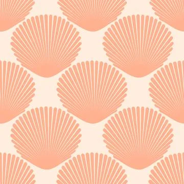 Seamless pattern with seashells for wrapping paper, wallpaper, web page backg Stock Illustration
