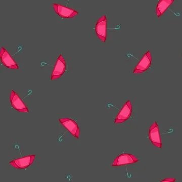 Seamless pattern season umbrella rain cartoon vector Illustrazione stock