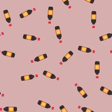 Seamless pattern seasoning soy sauce cartoon vector Stock Illustration