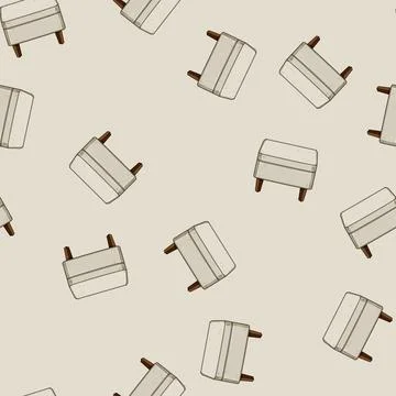 Seamless pattern seat pouf cartoon vector Stockillustratie