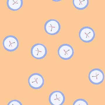 Seamless pattern second wall clock cartoon vector イラスト素材