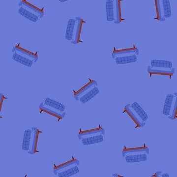 Seamless pattern sectional couch leather cartoon vector Stock Illustration