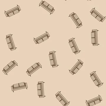Seamless pattern sectional couch leather cartoon vector Illustrazione stock