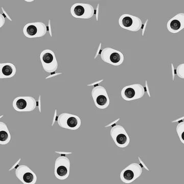 Seamless pattern secure security camera cctv cartoon vector Illustrazione stock
