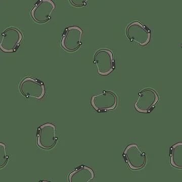 Seamless pattern security carabiner clip cartoon vector 스톡 일러스트