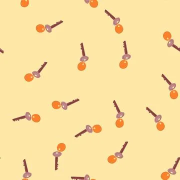 Seamless pattern security door key hotel cartoon vector Stock Illustration