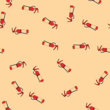 Seamless pattern security fire extinguisher cartoon vector Stock Illustration