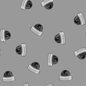 Seamless pattern security ip camera cartoon vector Stock Illustration