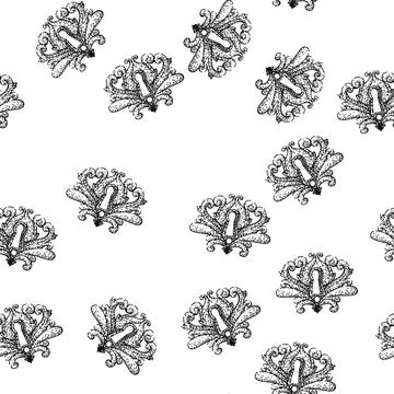 Seamless pattern security keyhole sketch hand drawn Stock Illustration