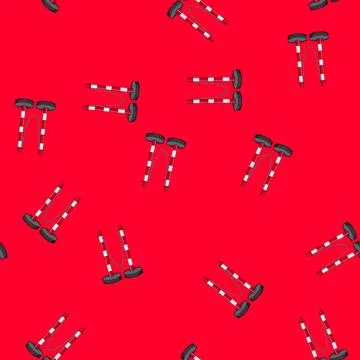 Seamless pattern security road barrier cartoon vector 库存插图