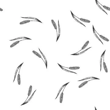 Seamless pattern seed millet sketch hand drawn Stock Illustration