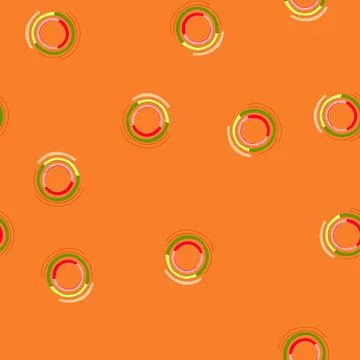 Seamless pattern segmented concentric circle diagram visualizing data analysi Stock Illustration