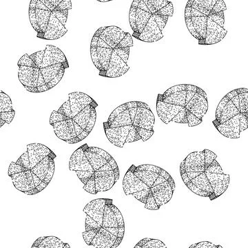 Seamless pattern segments pie chart sketch hand drawn Stock Illustration