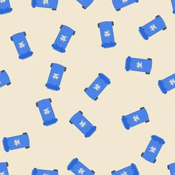 Seamless pattern segregation medical waste bin cartoon vector 스톡 일러스트