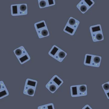 Seamless pattern selfie action camera cartoon vector Stock Illustration