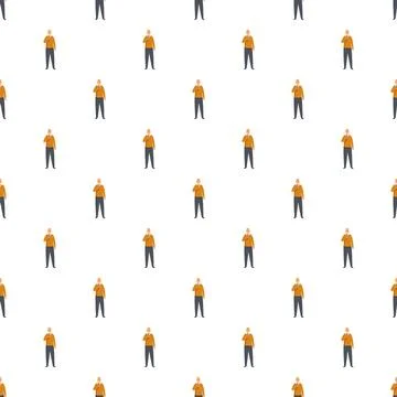 Seamless pattern of senior man using smartphone Stock Illustration