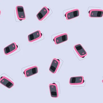 Seamless pattern sensor oxygen fingertip monitor cartoon vector Stock Illustration