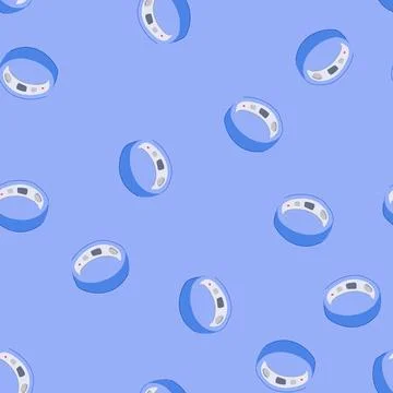 Seamless pattern sensor smart ring cartoon vector Illustrazione stock