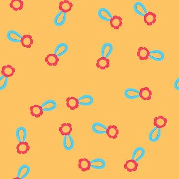 Seamless pattern sensory baby rattle cartoon vector Stock Illustration