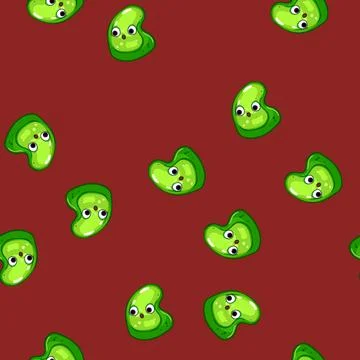 Seamless pattern sensory slime character cartoon vector Stock Illustration