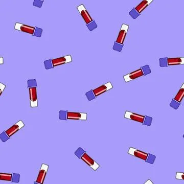 Seamless pattern serum blood test vial cartoon vector Stockillustratie
