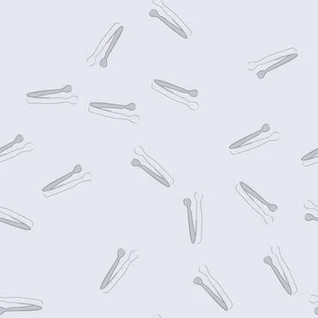 Seamless pattern serve sugar cube tongs cartoon vector 库存插图